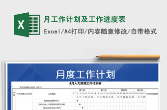 2021年月工作計劃及工作進度表