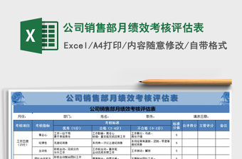 2021年公司銷售部月績效考核評估表免費下載