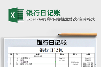 2021年銀行日記賬