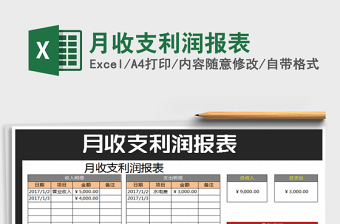 2021年月收支利潤(rùn)報(bào)表