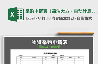 2021年采購(gòu)申請(qǐng)表（簡(jiǎn)潔大方·自動(dòng)計(jì)算）