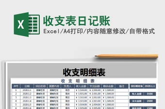 2021年收支表日記賬