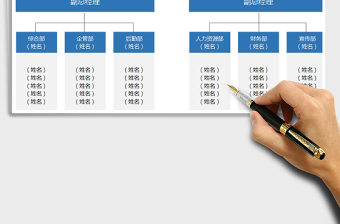 2021年简洁企业公司组织架构图表