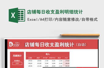 2021年店鋪每日收支盈利明細(xì)統(tǒng)計(jì)