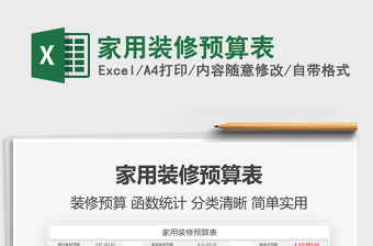 2021年家用裝修預(yù)算表