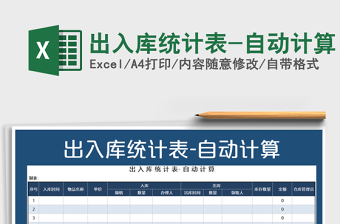 2021年出入庫統(tǒng)計表-自動計算