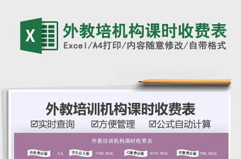 2021年外教培機(jī)構(gòu)課時(shí)收費(fèi)表