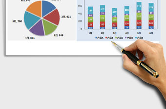 2021年半年不同產品銷售數據對比-五種產品