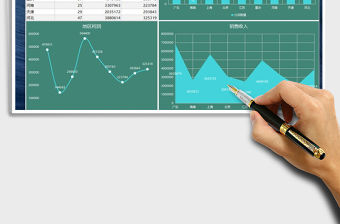 2021年年中總結地區銷售業績圖表模板