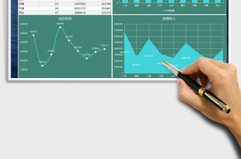 2021年年中总结地区销售业绩图表模板