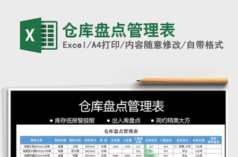 2021年倉庫盤點管理表免費下載
