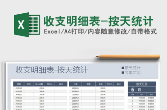 2021年收支明細(xì)表-按天統(tǒng)計