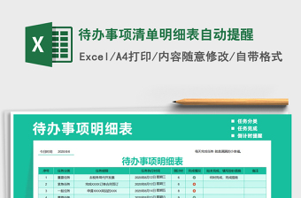2021年待辦事項清單明細表自動提醒