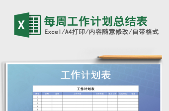 2021年每周工作计划总结表