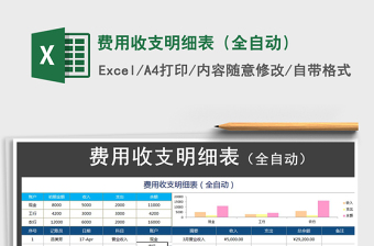 2021年費(fèi)用收支明細(xì)表（全自動(dòng)）