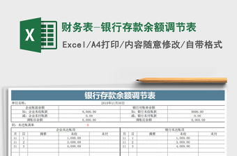2021年財務表-銀行存款余額調(diào)節(jié)表