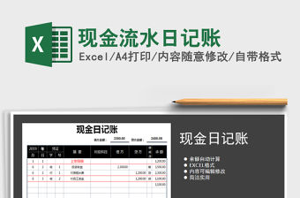 2021年現金流水日記賬