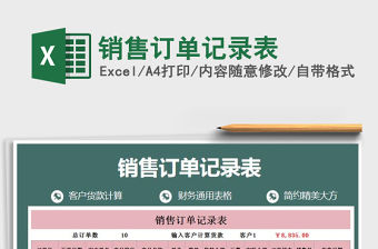 2021年銷售訂單記錄表免費下載