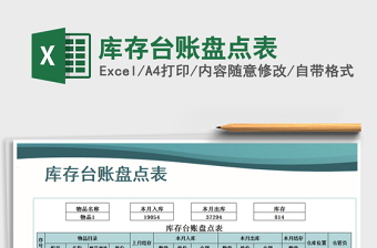 2021年庫(kù)存臺(tái)賬盤點(diǎn)表