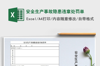 2021年安全生產(chǎn)事故隱患違章處罰單