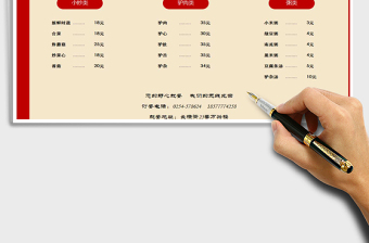 2021年餐館點(diǎn)菜單
