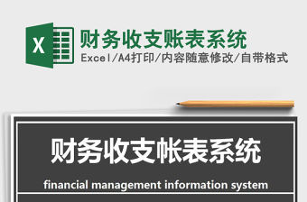 2021年財務收支賬表系統