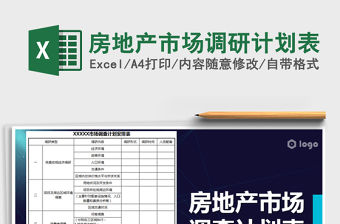 2021年房地產市場調研計劃表