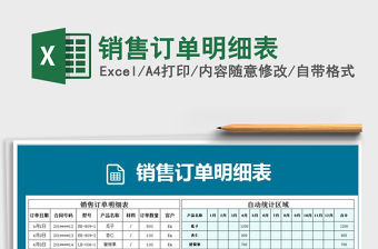 2021年銷(xiāo)售訂單明細(xì)表