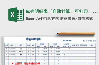 2021年庫存明細表（自動計算、可打印，盤虧盤盈自動計算）
