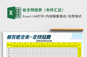 2021年收支明細(xì)表（年終匯總）