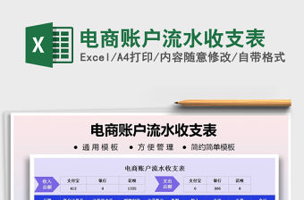 2021年電商賬戶流水收支表