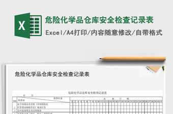 2021年危險化學品倉庫安全檢查記錄表免費下載