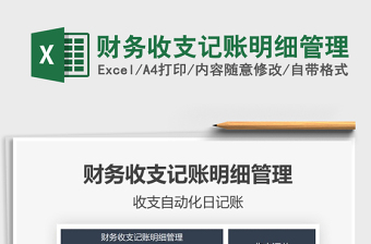 2021年財務(wù)收支記賬明細管理