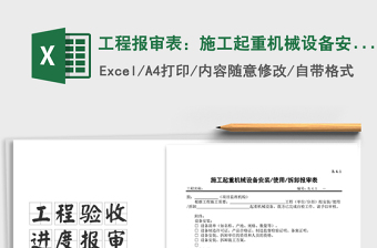 2021年工程報審表：施工起重機械設備安裝、使用、拆卸報審