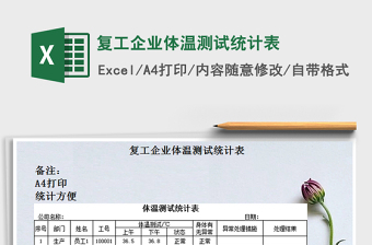 2021年復(fù)工企業(yè)體溫測(cè)試統(tǒng)計(jì)表