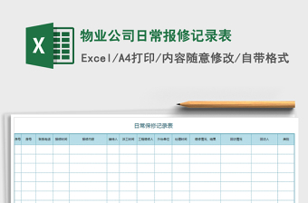 2021年物業(yè)公司日常報(bào)修記錄表