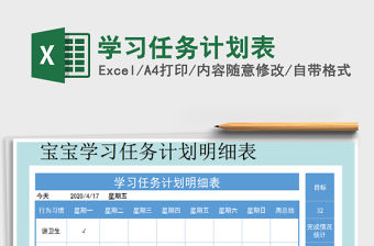 2021年學習任務計劃表