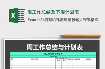 2021年周工作总结及下周计划表免费下载