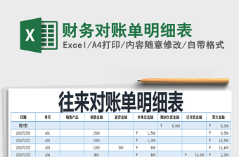 2021年財務對賬單明細表