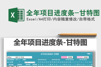 2021年全年項目進度條-甘特圖