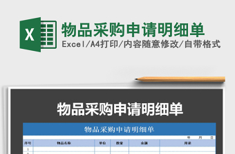 2021年物品采購(gòu)申請(qǐng)明細(xì)單