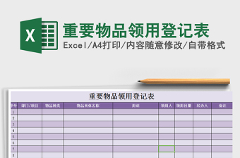 2021年重要物品領(lǐng)用登記表