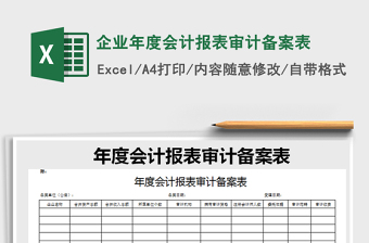 2021年企业年度会计报表审计备案表