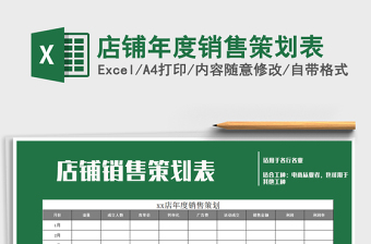2021年店鋪年度銷售策劃表