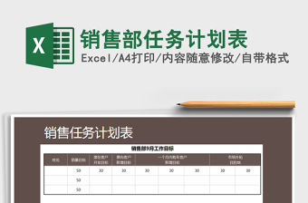 2021年销售部任务计划表