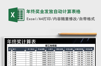 2021年年終獎(jiǎng)金發(fā)放自動(dòng)計(jì)算表格