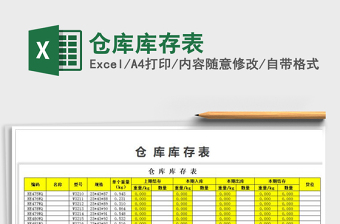 2021年倉庫庫存表