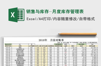 2021年銷(xiāo)售與庫(kù)存-月度庫(kù)存管理表
