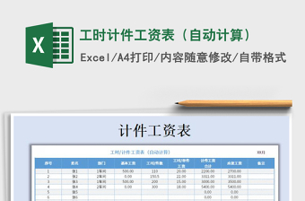 2021年工時(shí)計(jì)件工資表（自動(dòng)計(jì)算）