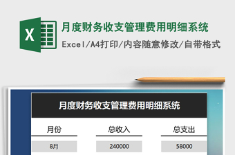 2021年月度財(cái)務(wù)收支管理費(fèi)用明細(xì)系統(tǒng)